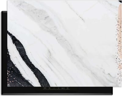 KitchenArt - Marble Blush - Inductie Beschermer - 78x52 cm - Kookplaat Beschermer - Luxe Afdekplaat Inductieplaat - Anti-slip & Oprolbaar - Beschermmat Inductiekookplaat