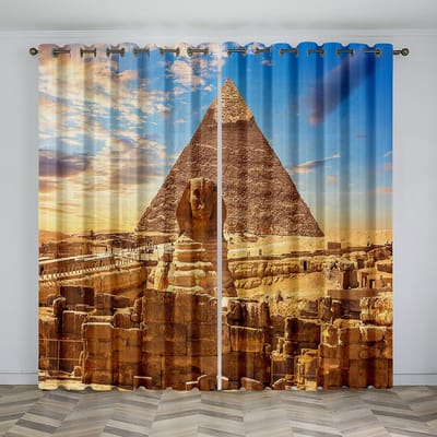 Iconisch Gebouw Zonsondergang Landschap Zonwering Gordijnen Luxe Woonkamer Huisgordijn Slaapkamer Decor Dunne Gordijnen 2 Panelen 100W130H(CM)40x51in&Grommet Top