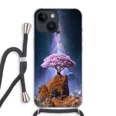 Case Company® - Hoesje met koord geschikt voor iPhone 14 hoesje met Koord - Ambition - Telefoonhoesje met Zwart Koord - Bescherming aan alle Kanten en Over de Schermrand