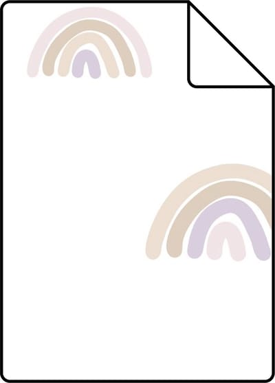 Proefstaal ESTAhome behang regenboogjes lila paars en beige en wit - 26.5 x 21 cm - 139683-S