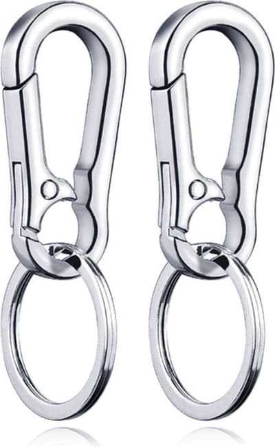 Sleutelhanger Zilveren Karabijnhaak - Set van 2 stuks