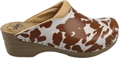 Dina Medische klompen - Werkklompen - Zorgklompen - PU klompen - Ziekenhuis klompen - Dames klompen - Beige koeienprint met beige zool - maat 37