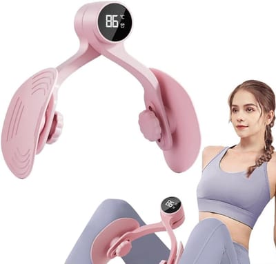 Beentrainer - Dijtrainer - Trainer voor de bekkenbodemspieren van de vrouw - Fitnessapparatuur - Dijtrainer - Gemaakt van schuimrubber - Slimme telweergave - Multifunctioneel - Gebruiksvriendelijk - Roze