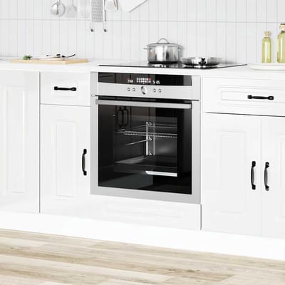 Keuken opbergkast - Hoge kast - Keuken organiseren - Verstelbare poten - 60 x 46 x 815 cm - Hoogglans wit