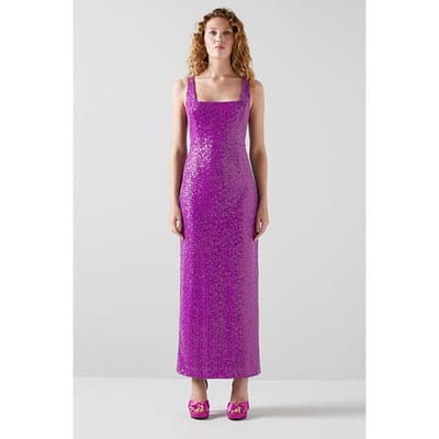 LK Bennett Winter Maxi Dress Violet Maat: 6 | Maxi Jurken Outlet | Dames | Paars