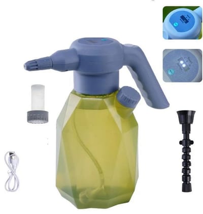KZQ Elektrische Plantenspuitfles 2 Liter - Herlaadbare Automatische Watergever Met Verstelbare Spuitmond - Voor Binnen En Buiten Planten Tuin Bemesten En Reinigen - Geel