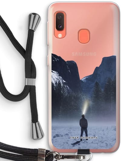 Case Company® - Hoesje met koord geschikt voor Samsung Galaxy A20e hoesje met Koord - Wanderlust - Telefoonhoesje met Zwart Koord - Bescherming aan alle Kanten en Over de Schermrand