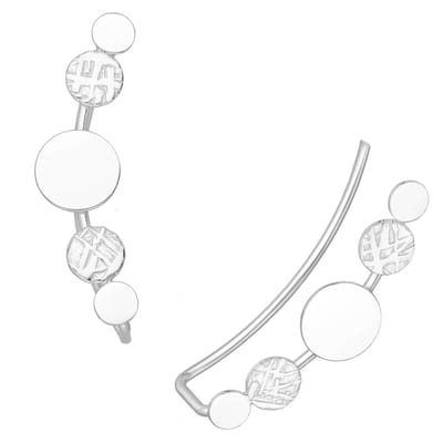EAR IT UP - Oorklimmers - Cirkels - Wafel - Ear climbers - Earclimbers - Ear crawlers - 925 sterling zilver - 23 x 6 mm - 1 paar