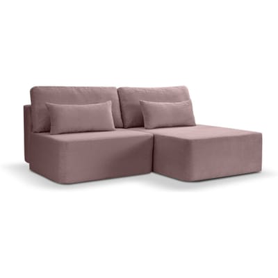 Amsterix sofa bed L-shape rechts oud roze - Luxe hoekbank slaapbank - 158x213x95cm