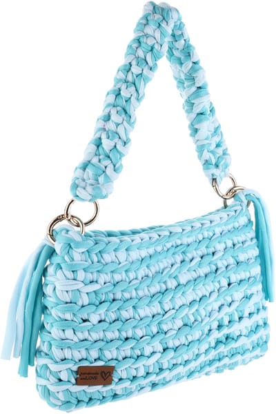 She life style - Handmade gevlochten tasje - Licht blauw