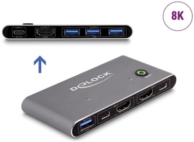 Delock HDMI KVM Switch 8K 60 Hz with USB 5 Gbps