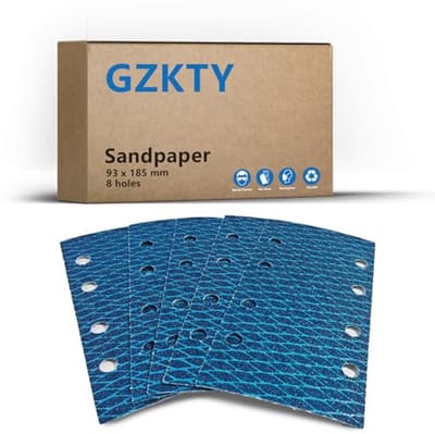 Schuurpapier set - Schuurvellen klittenband - Oppervlakken gladmaken - Stofafzuiging met 8 gaten - 93x185mm 30 stuks - Blauw