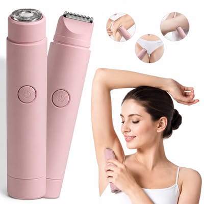 Namajunas - Ladyshaves voor vrouwen - Ladyshave oplaadbaar - Trimmer Vrouw Intiem - 2 in 1 Elektrisch Scheerapparaat - Bikinilijn - Oksels - Benen - Gezichtshaar - Ontharingsapparaat - Nat en droog - Wit