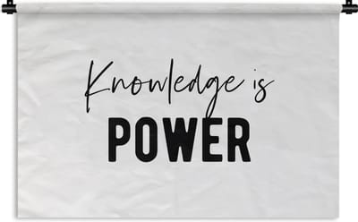 Wandkleed - Wanddoek - Quotes - Kennis - Leren - Studenten - Studeren - 180x120 cm - Wandtapijt