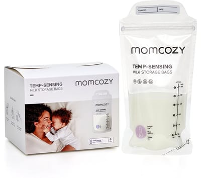 Momcozy 200 Moedermelk bewaarzakjes - Tot 175ml - Temperatuur indicatie - Lekvrij door dubbele seal - BPA/BPS-vrij