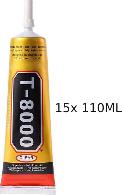 T8000 | Lijm | 110 ML | semi transparante lijm | Voordeelverpakking Van 15X (110ML) (T8000) Lijm | Voor Smartphones, Tablets, Sieraden En Veel Meer