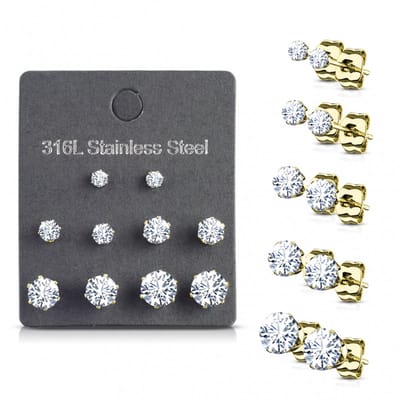 Voordeelset oorbellen diverse groottes - goud - LMPiercings