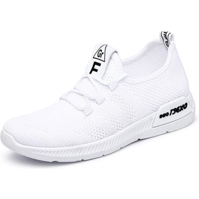 Damesschoenen Sneakers Nieuwe Casual Schoenen Modetrend Hardloopschoenen Vliegend Gebreide Sportschoenen Dames 41 white
