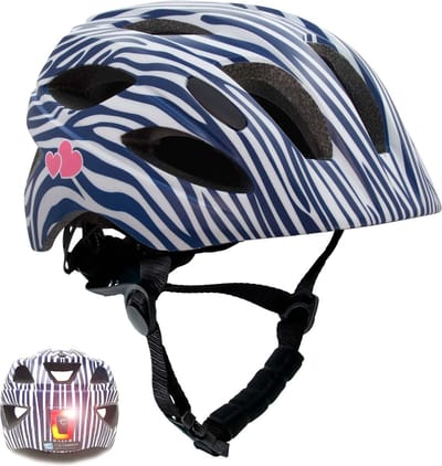 Fietshelm kinderen 6-12 jaar| Witte Strepen| Crazy Safety| EN1078 Certificatie