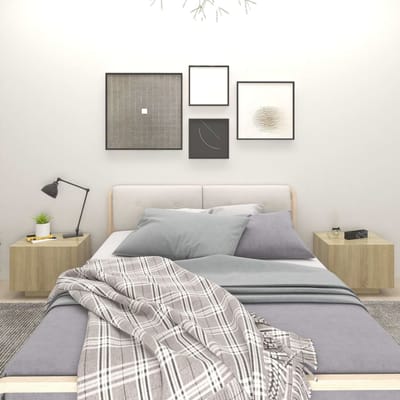 vidaXL - Nachtkastje - 100x35x40 - cm - bewerkt - hout - sonoma - eikenkleurig