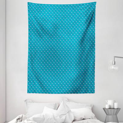 ABAKUHAUS Bloemtapijt, Vintage bladeren en bloemen, Woonkamer Slaapkamer Wanddoek Zijdezacht Satijn Tapijt, 150 x 200 cm, Blauw en Donker Zeeschuim
