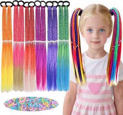 Kleurrijke Haaraccessoires voor Meisjes - Twist Vlecht Touw en Ponystaart Versieringen (12 stuks)
