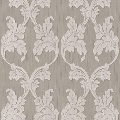 Textiel look behang Profhome 956286-GU textiel behang gestructureerd in textiel look mat grijs beige 5,33 m2