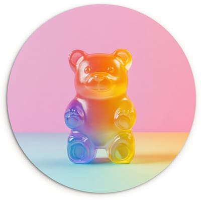 WallCircle® Wandcirkel 60x60 cm - Muurcirkel Pastel - Snoep - Muurdecoratie woonkamer - Wanddecoratie keuken - Kamer decoratie accessoires - Ronde schilderijen