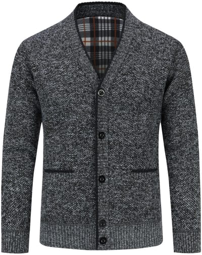 ALLTHEMEN Heren Gebreide Vest - Klassieke Knopen - XL