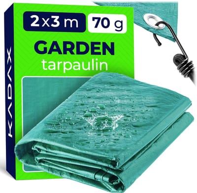 KADAX Garden Tarpaulin, Tissue Tarpaulin in 4 maten, UV-gestabiliseerde deksel tarpauline, beschermende zeilen met oogjes, waterdichte all-purpose zeil voor peiling, tuinmeubilair (2 x 3 m)