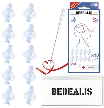 [ x 10 opzetstukken] voor babyvliegen en neusspuit [NF-normen] met opbergtas, ideaal voor verzorging en hygiëne neus, kinderen en zuigelingen