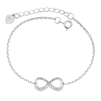 Juwelier Zwartevalk zilveren (gerhodineerd) infinity armband - 23.373