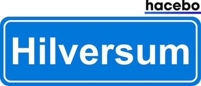 Hacebo - Plaatsnaam Sticker - 29x10 CM - Hilversum sticker - Verkeersborden sticker - grappige cadeaus - Hilversum