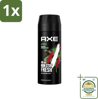 1 x Axe - Deodorant Bodyspray - 48hrs Non Stop Fresh - Africa - Mandarin & Sandalwood - 150 ml- Deodorant Bodyspray - Geurbeheersing - 48 Uur Bescherming - Mandarijn En Sandelhout - AXE Africa