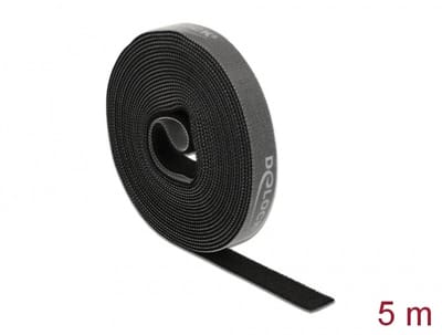 Delock Hook-and-loop tape on roll L 5 m x W 15 mm black