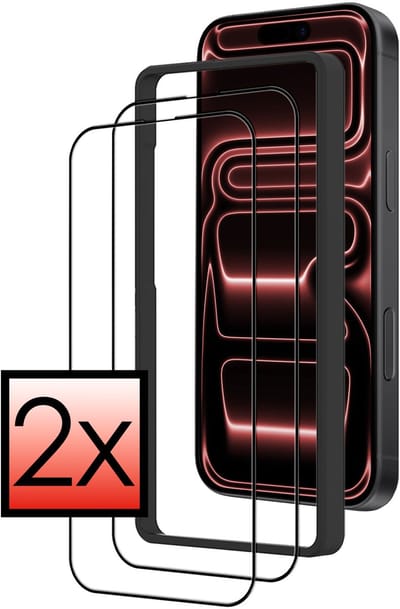 Screenprotector - 2 Stuks - Geschikt voor Apple iPhone 17 Pro Max - Met Installatie Frame - Beschermglas - Gehard Glas - Tempered Glass - Screen Protector - Inclusief Montage Kit