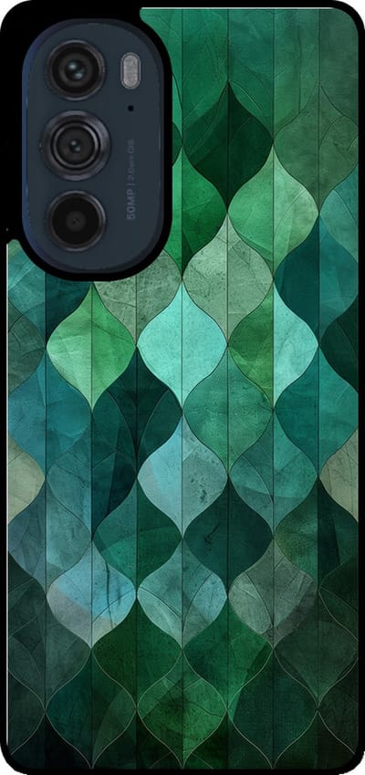 Smartphonica Telefoonhoesje Geschikt voor Motorola Edge 30 Pro met groene bladeren opdruk - TPU backcover case green leaf design - Groen geschikt voor Motorola Edge 30 Pro