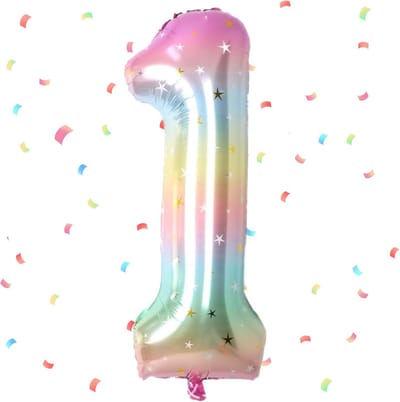 Ballon Cijfer 1 - Grote Folieballon voor Eerste Verjaardag, 101 cm
