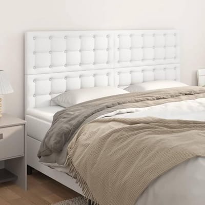 Hoofdbord voor bed - Hoofdeinde rugleuning - Slaapkamer aankleden - Duurzaam kunstleer - 90 x 78/88 cm - Wit
