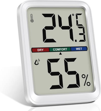Mini LCD Thermometer en Hygrometer voor Binnen - Draadloze Temperatuur- en Vochtigheidsmeter voor Babykamer, Woonkamer, Kantoor en Kweekkas
