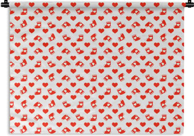 Wandkleed - Wanddoek - Kerst - Patronen - Valentijnsdag - 120x90 cm - Wandtapijt