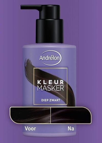Andrélon kleurmasker - Diep zwart - 200 ml.