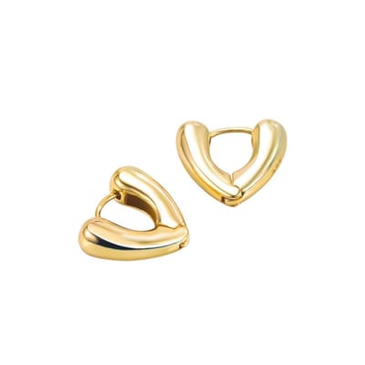 Heart Hoop Oorringen - Goudkleurig | Hart Oorbellen| 1,5 x 1,5 cm | 925 Zilver