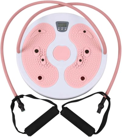 Taille Twist Machine - Buik Draaischijf - Kern Versterken - Geïntegreerde Calorieënteller - 28 cm Diameter - Roze Wit
