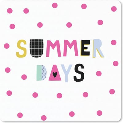 Muismat 20x20 cm - Mousepad Zomer - Quote - Stippen - Muismatten
