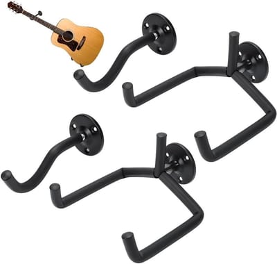 Gitaar Muurbevestiging - Instrumenten Hanger - Instrumenten Tonen - Modulair Ontwerp - 2 Sets - Zwart