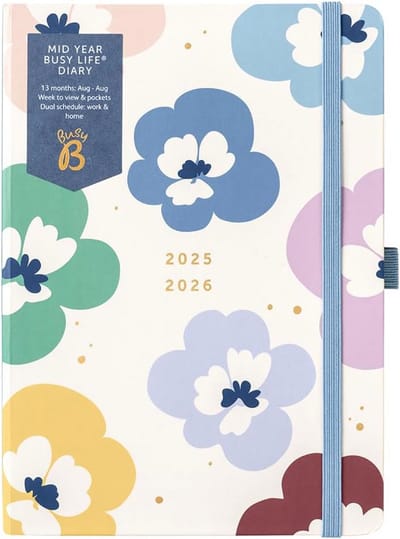 Academisch Dagboek A5 - Mid-Year Levensplanner met Bloemenprint Cover - 25 Aug - 26 Aug