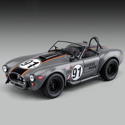 1:22 Shelby Cobra 427 S/C Legering Sportwagen Model Diecast Metaal Klassiek Retro Raceauto Voertuigen Model Geluid Licht Kinder Speelgoed Cadeau gray