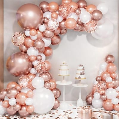 138 stuks Roségouden Ballonnen Krans Boog Kit Witte Ballonnen 5/12 inch Verjaardagsfeest Bruiloft Ballonnenset Huisdecoratie Feest Sup Other beige