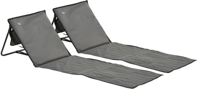 ZYLARO Strandmat Opvouwbaar - Set van 2 - Strandstoel Verstelbaar - Grijs